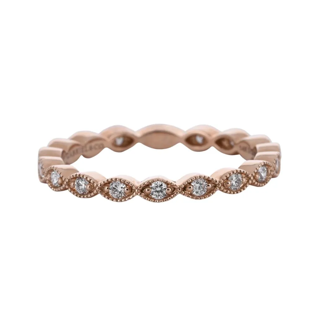 0.15ctw Diamond Band - Marquise - Rose Gold