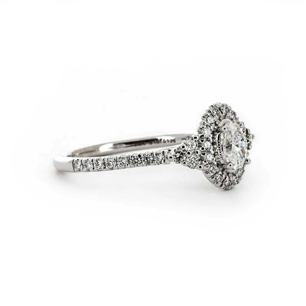 0.70ctw Diamond Engagement Ring   Halo Twist