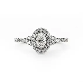 0.70ctw Diamond Engagement Ring   Halo Twist