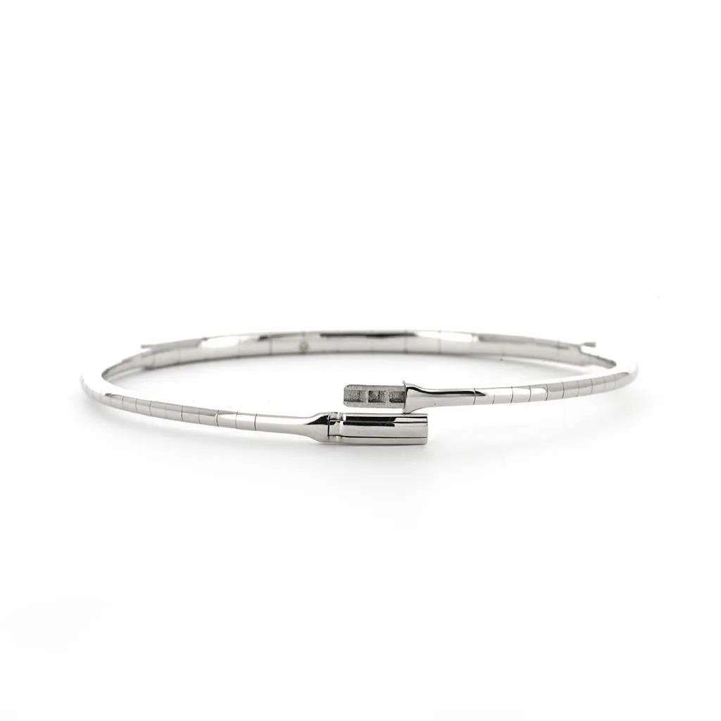 0.72ctw Two-Row Demure Bangle, 6.5" - White Gold