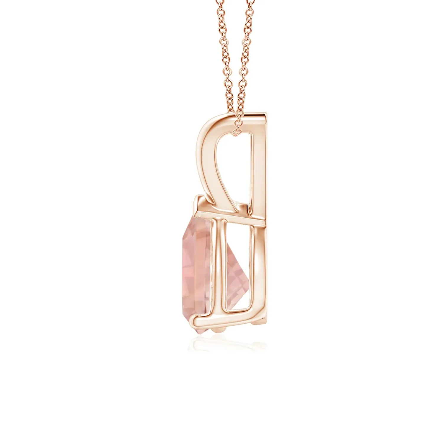 1 CT. Pear Shape Morganite Solitaire V-Bale Pendant