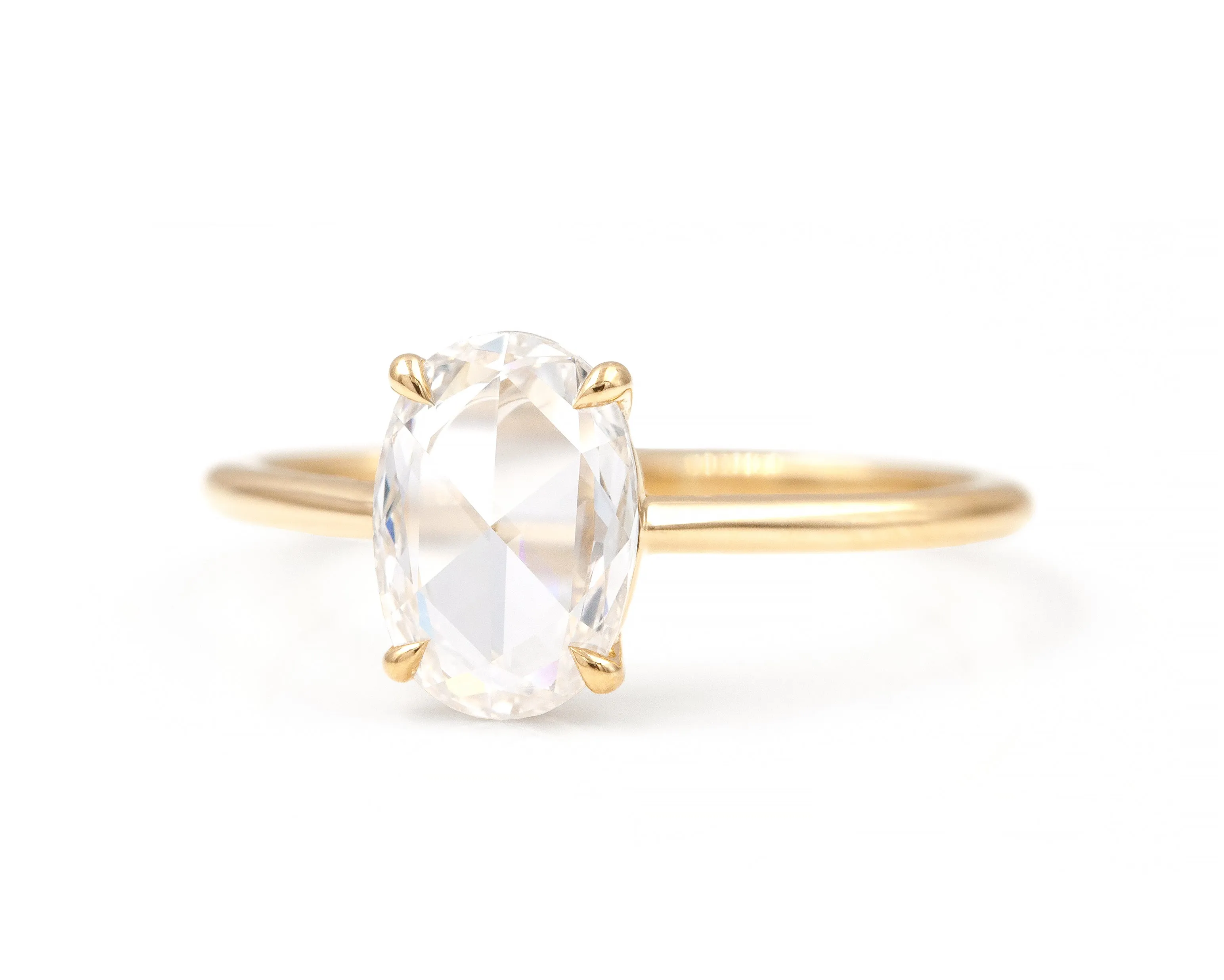 1.02-Carat Rose Cut Oval Solitaire