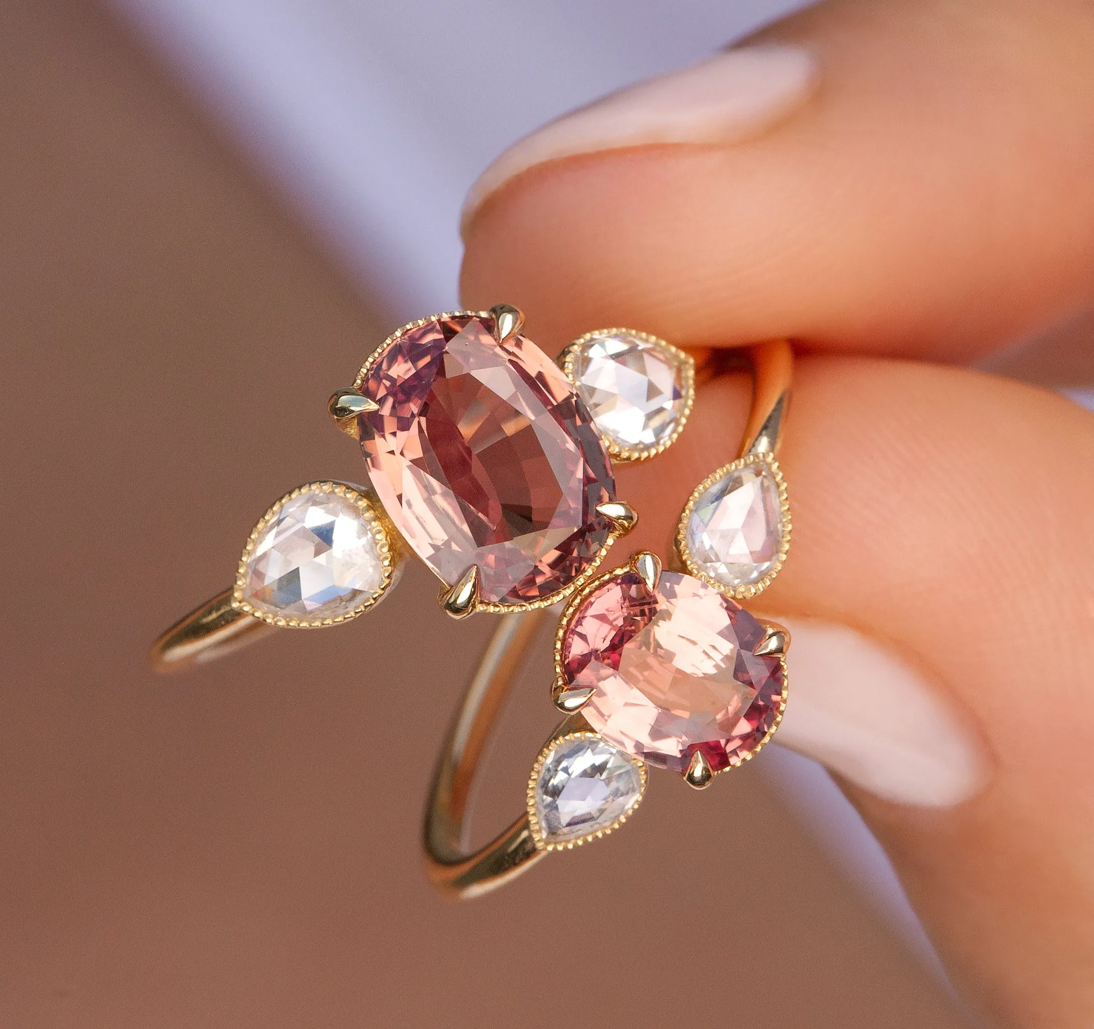 1.06-Carat Padparadscha Sapphire Cora Ring (Ready to Ship)