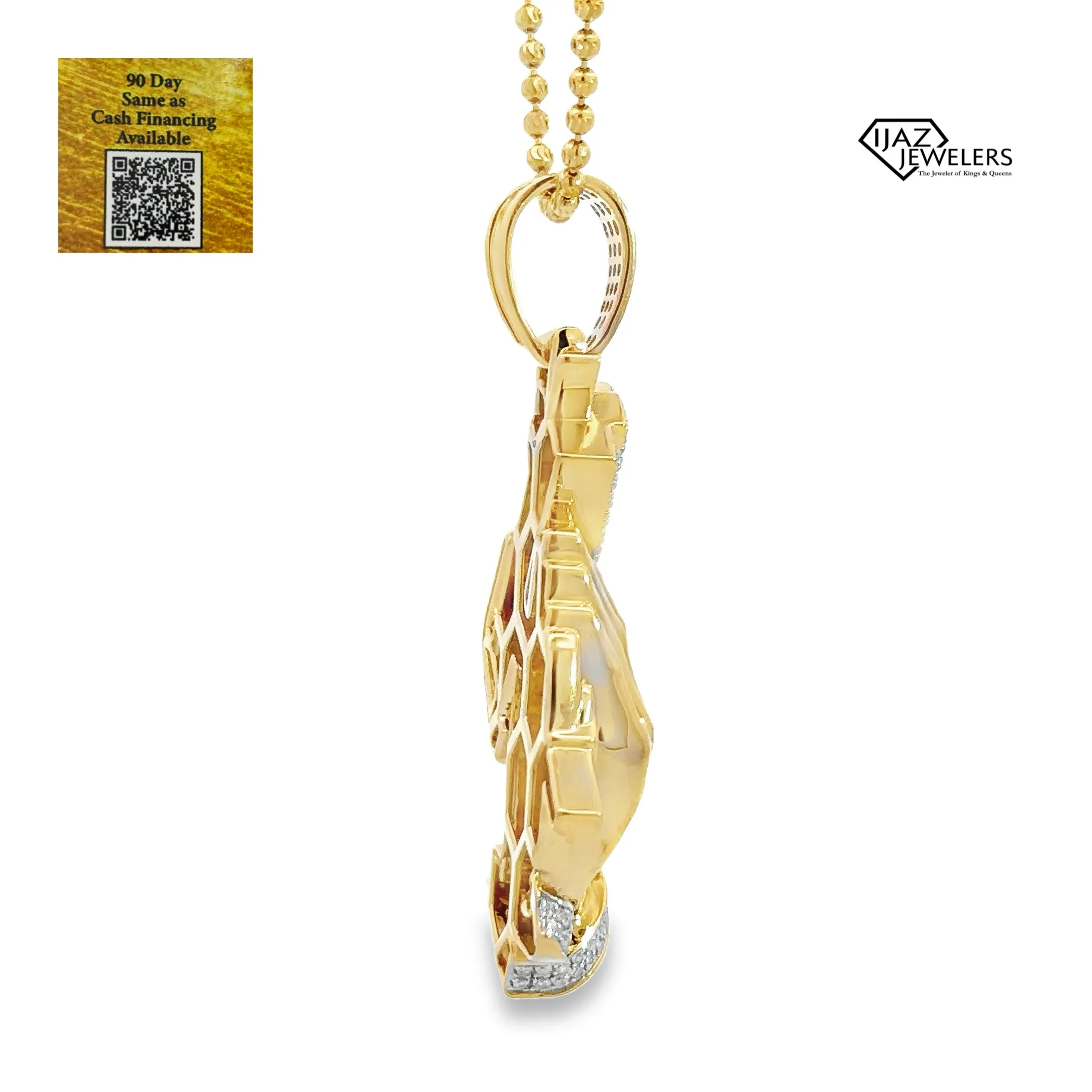 10K Gold 1.05 CTW Diamond Praying Hands Charm