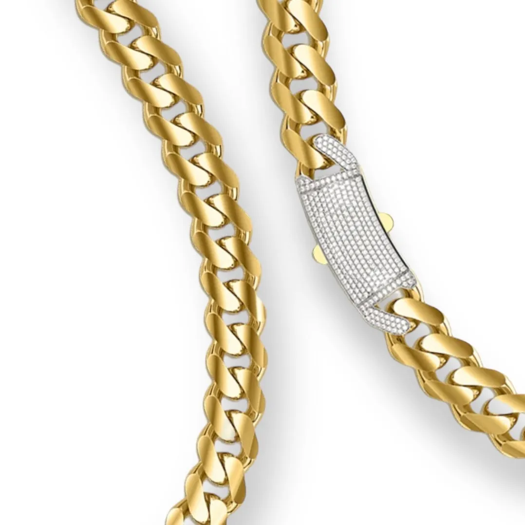 14k Classic Luxury Monaco Chain 8mm 16inch