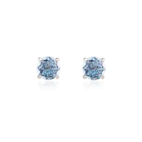 14k Gold Blue Topaz Studs