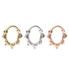 14K Gold Lotus Septum Clicker Hoop