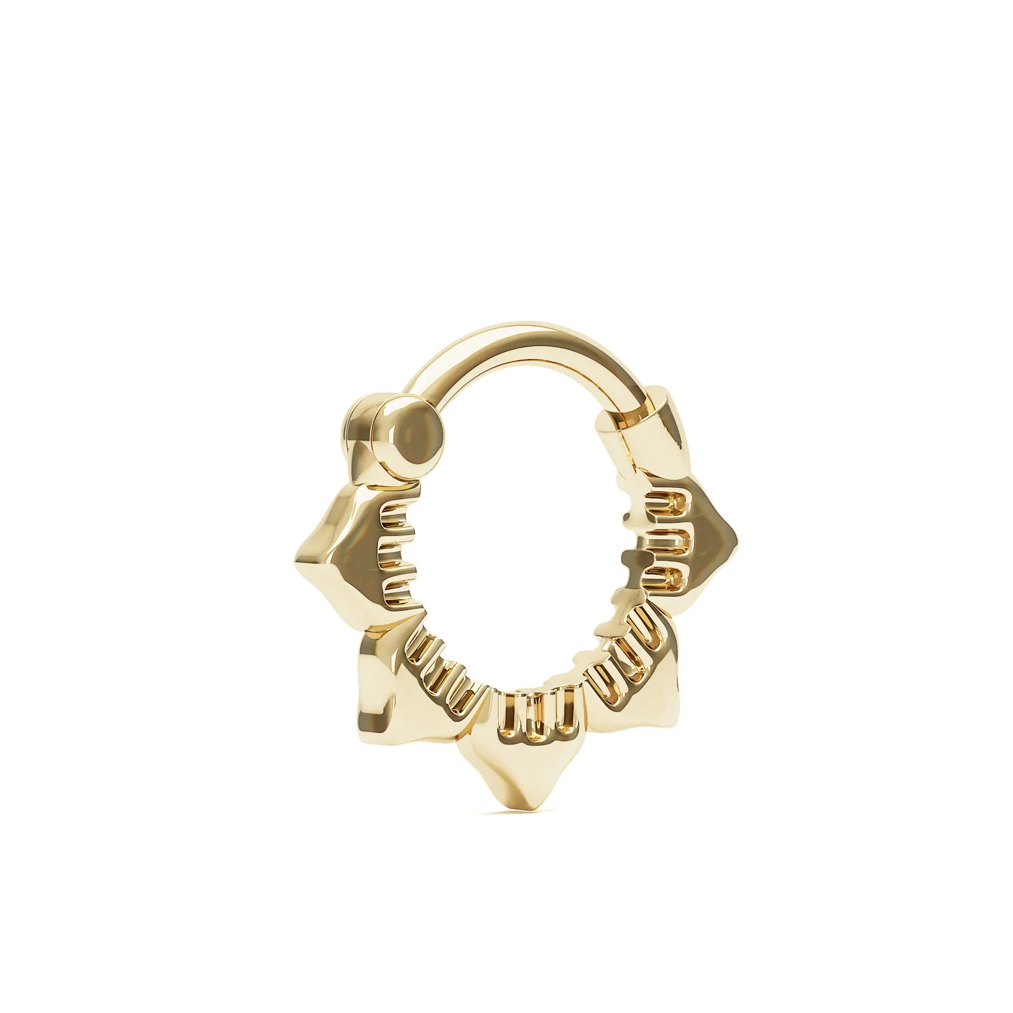 14K Gold Lotus Septum Clicker Hoop