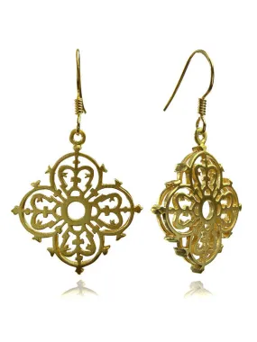 18K Gold Plated Arabesque Flower Earrings