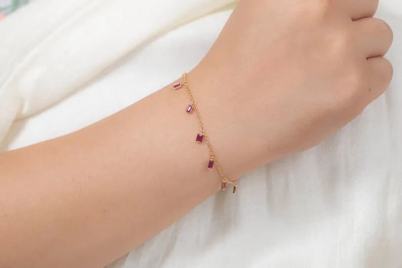 18K Natural Garnet Bracelet