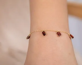 18K Natural Garnet Bracelet