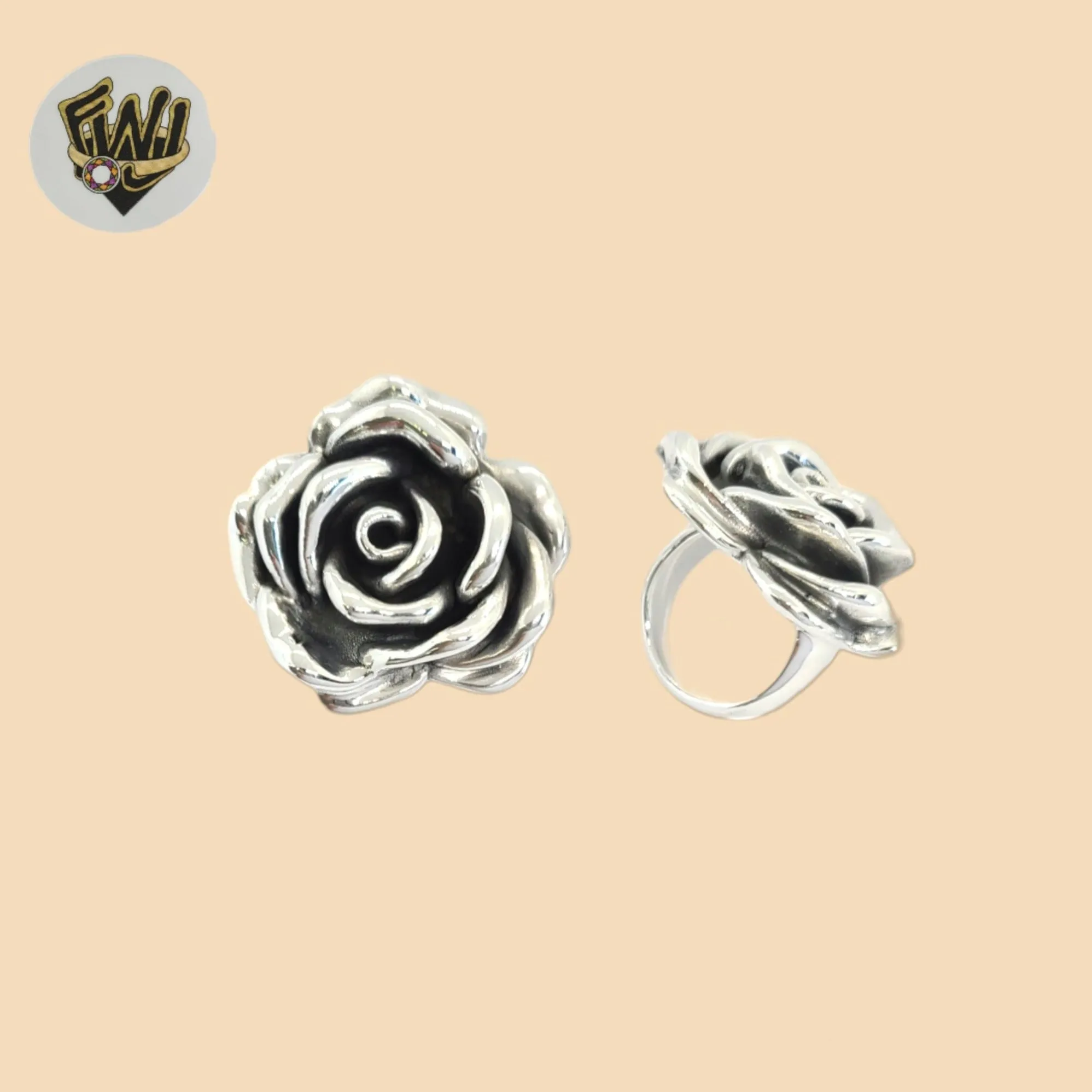 (2-5069) 925 Sterling Silver - Chunky Rose Ring.