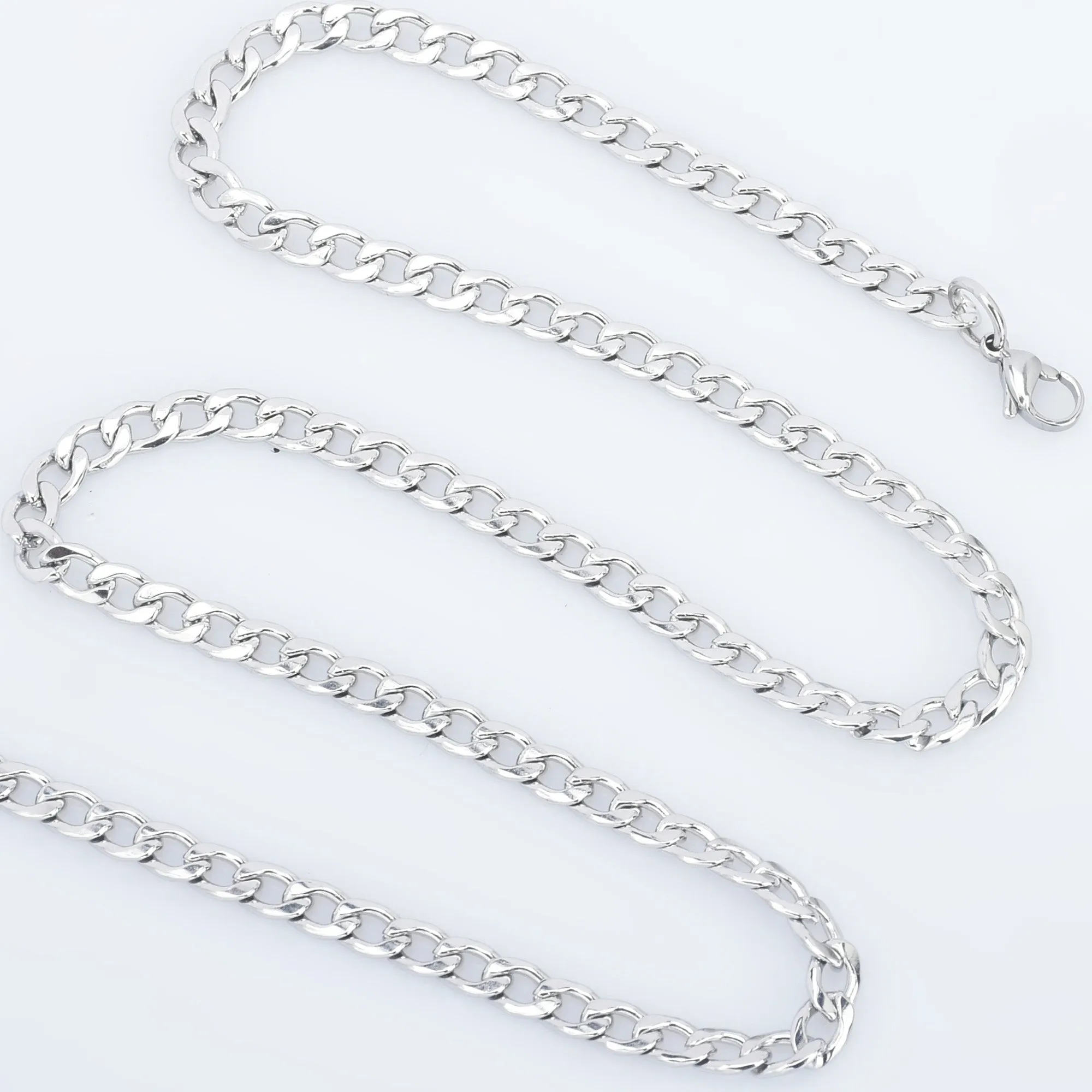 20/24/28 Titanium steel chain 5/6/7/8/10mm width Stainless Steel chain Twisted chain Imitation Rhodium Jewelry Making Chain 1pcs 1028