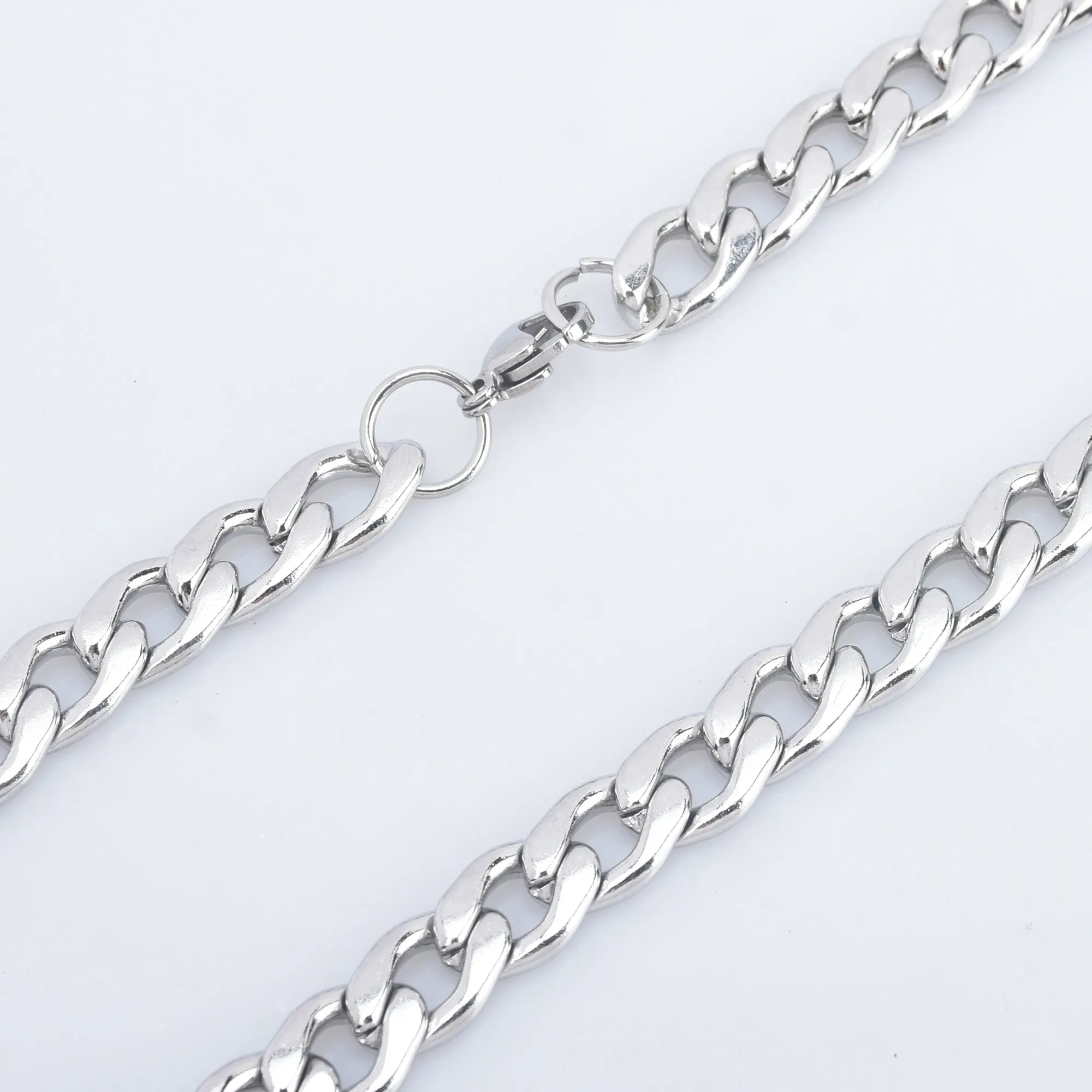 20/24/28 Titanium steel chain 5/6/7/8/10mm width Stainless Steel chain Twisted chain Imitation Rhodium Jewelry Making Chain 1pcs 1028