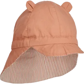 [50%OFF] Gorm reversible seersucker sun hat // Stripe Tuscany rose / Sandy