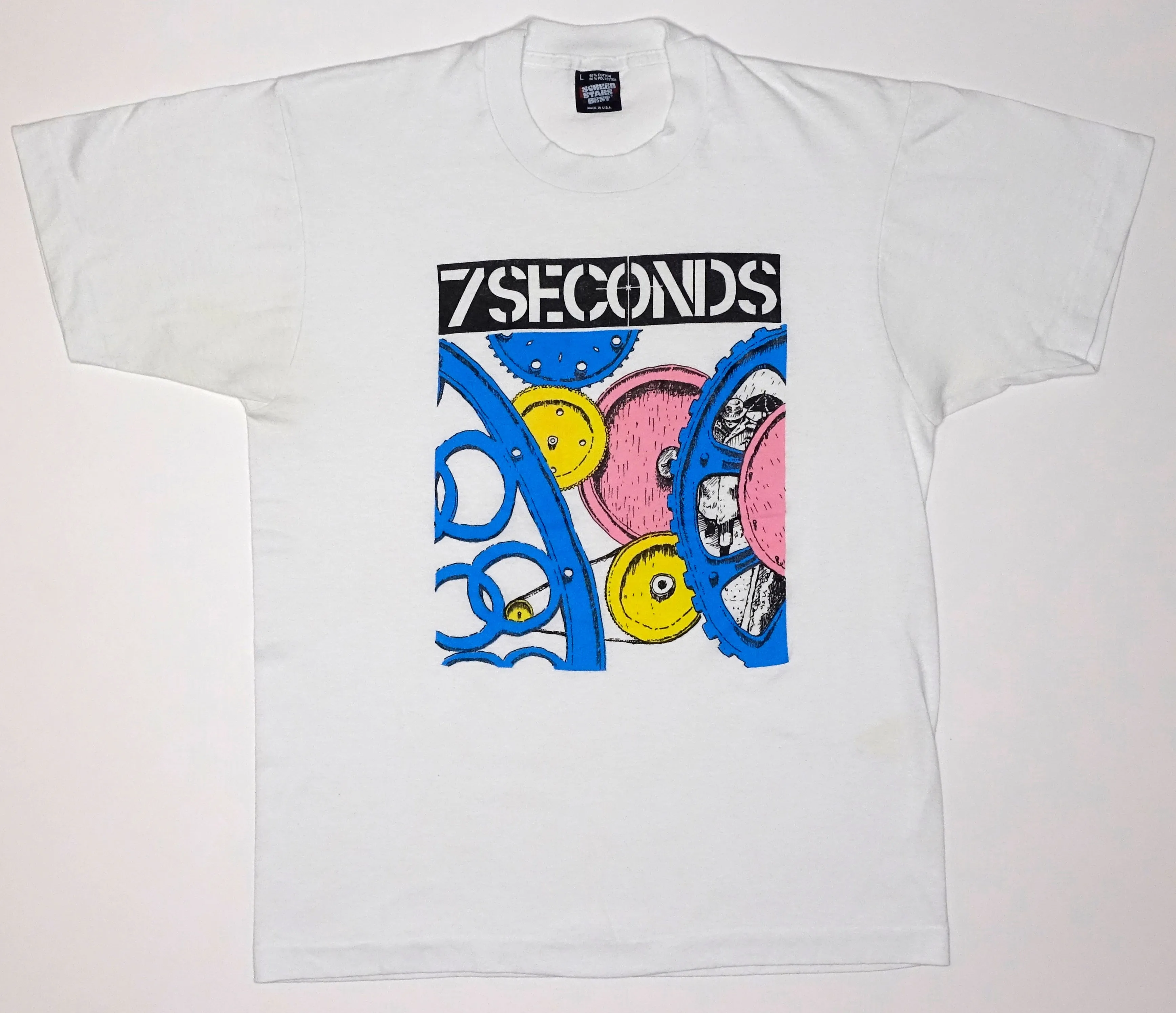 7 Seconds  ‎–  Clock Gears 1986? Tour Shirt Size Large / Medium