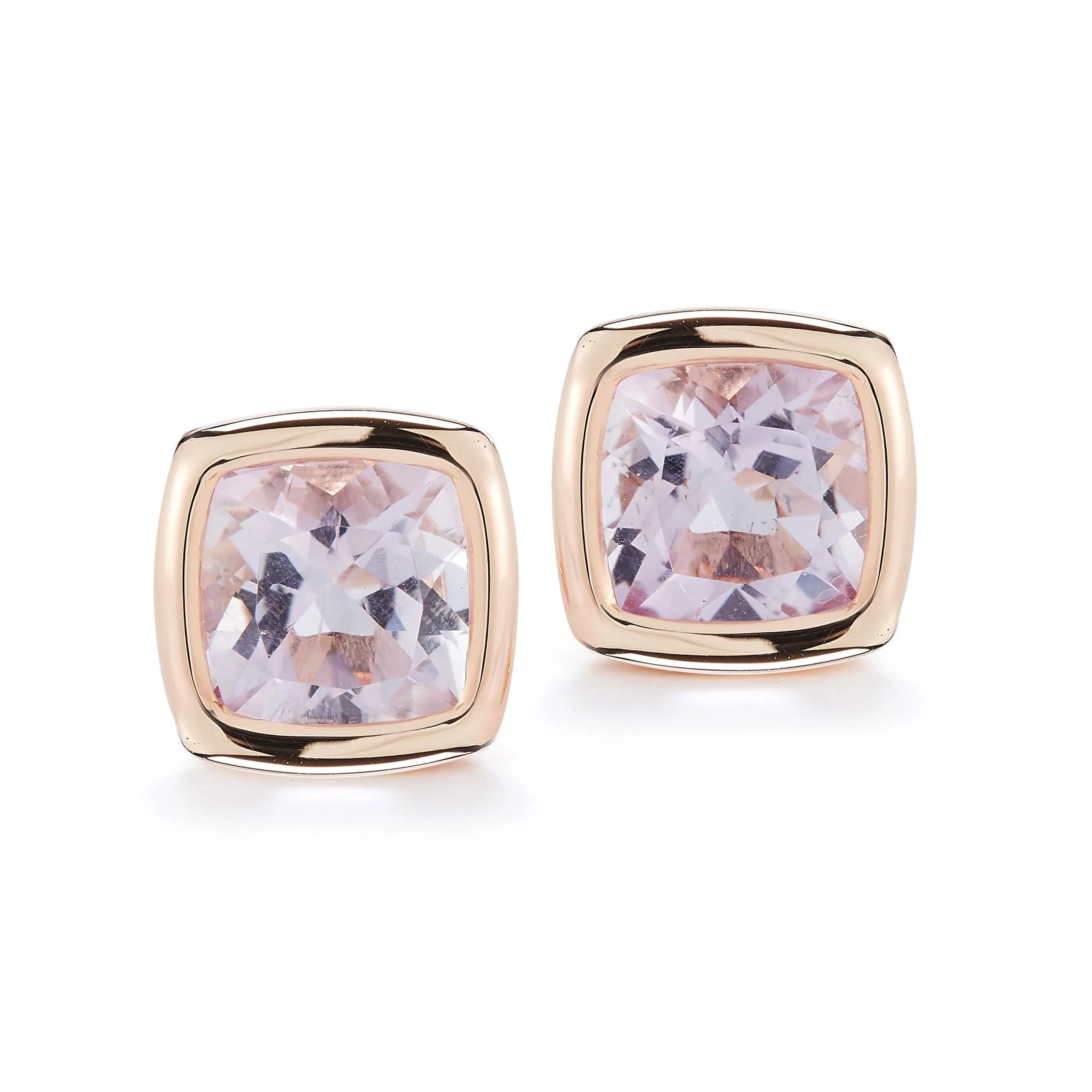 A & Furst - Gaia - Stud Earrings with Rose de France, 18k Rose Gold