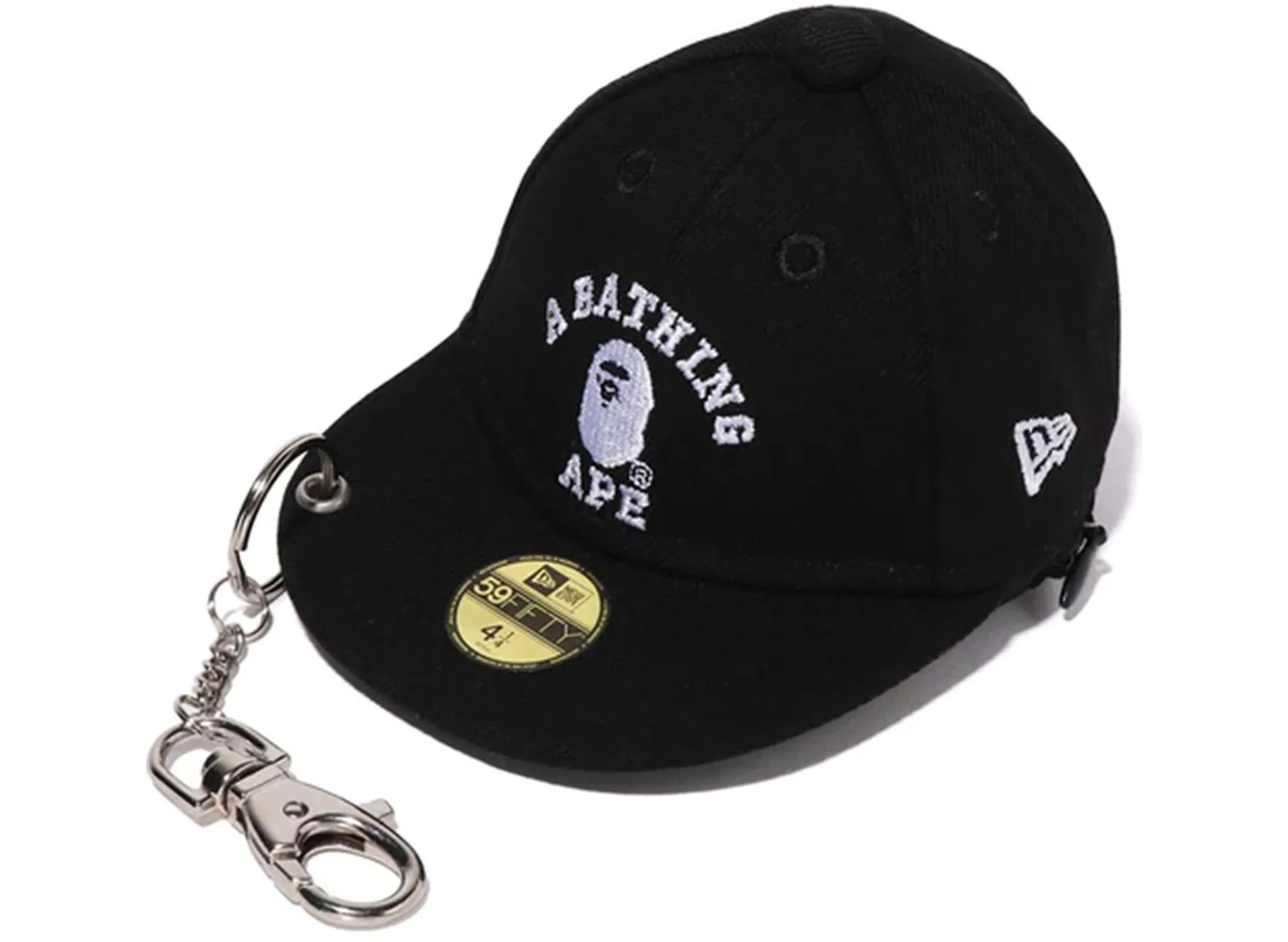 A Bathing Ape College New Era Cap Keychain Eco Bag in Black xld