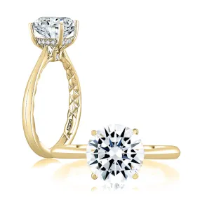 A. Jaffe 14k Round Diamond Hidden Halo Solitaire Engagement Ring