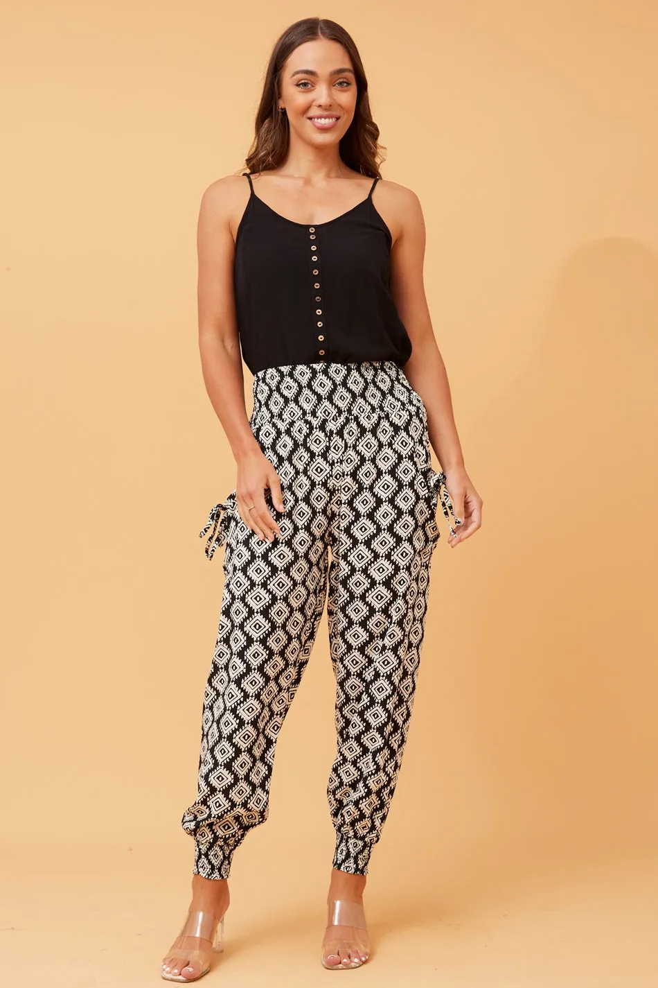 ABSTRACT PRINT BOHO HAREM PANTS