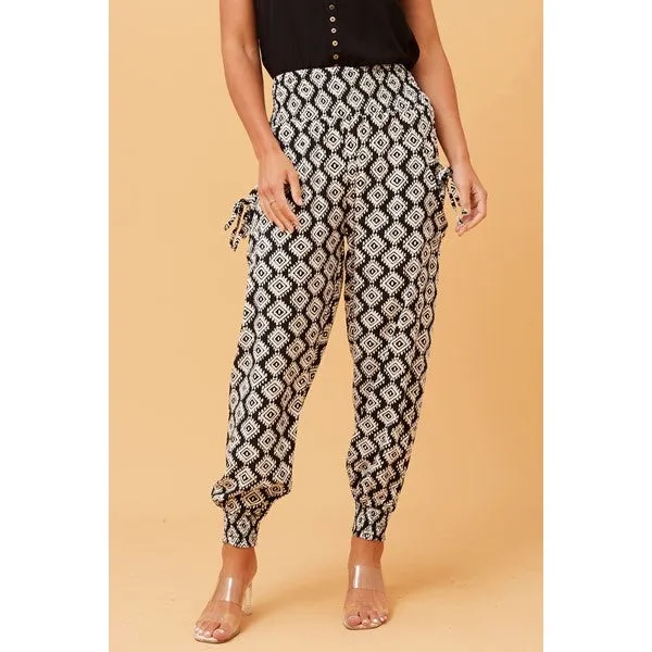 ABSTRACT PRINT BOHO HAREM PANTS