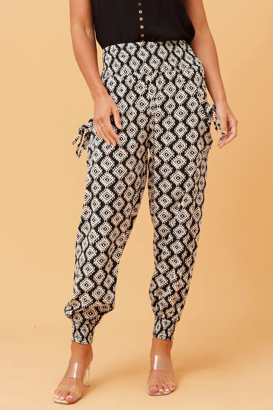 ABSTRACT PRINT BOHO HAREM PANTS