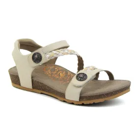 Aetrex Jillian Braided Backstrap Sandal (Women) - Ivory