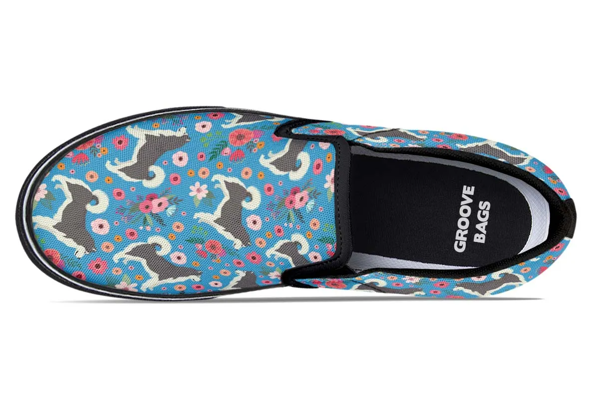 Alaskan Malamute Flower Slip-On Shoes