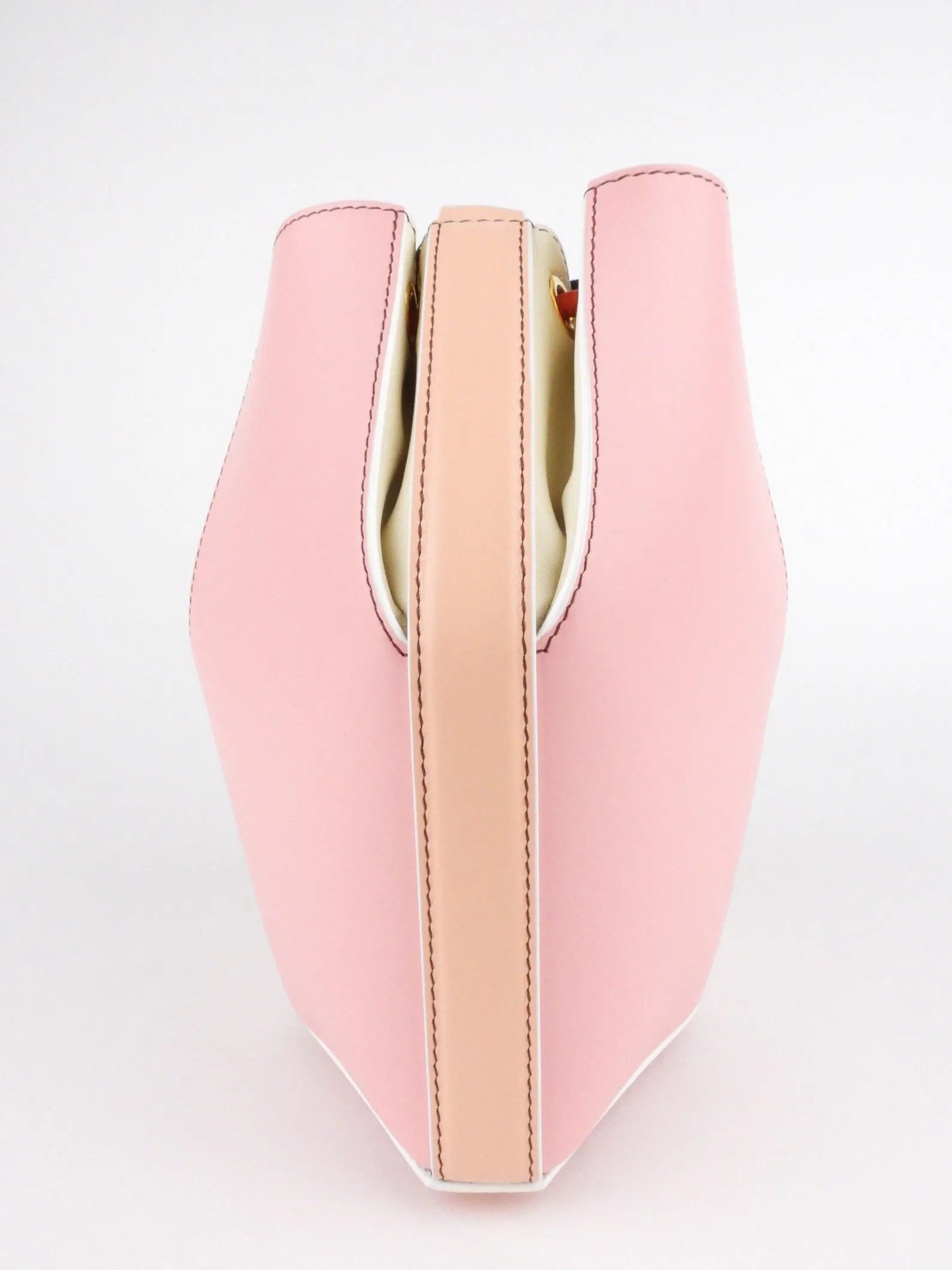 Alexander McQueen Pink Tricolor Leather Small Two Way Bucket Bag