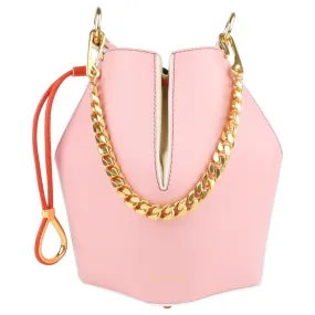 Alexander McQueen Pink Tricolor Leather Small Two Way Bucket Bag