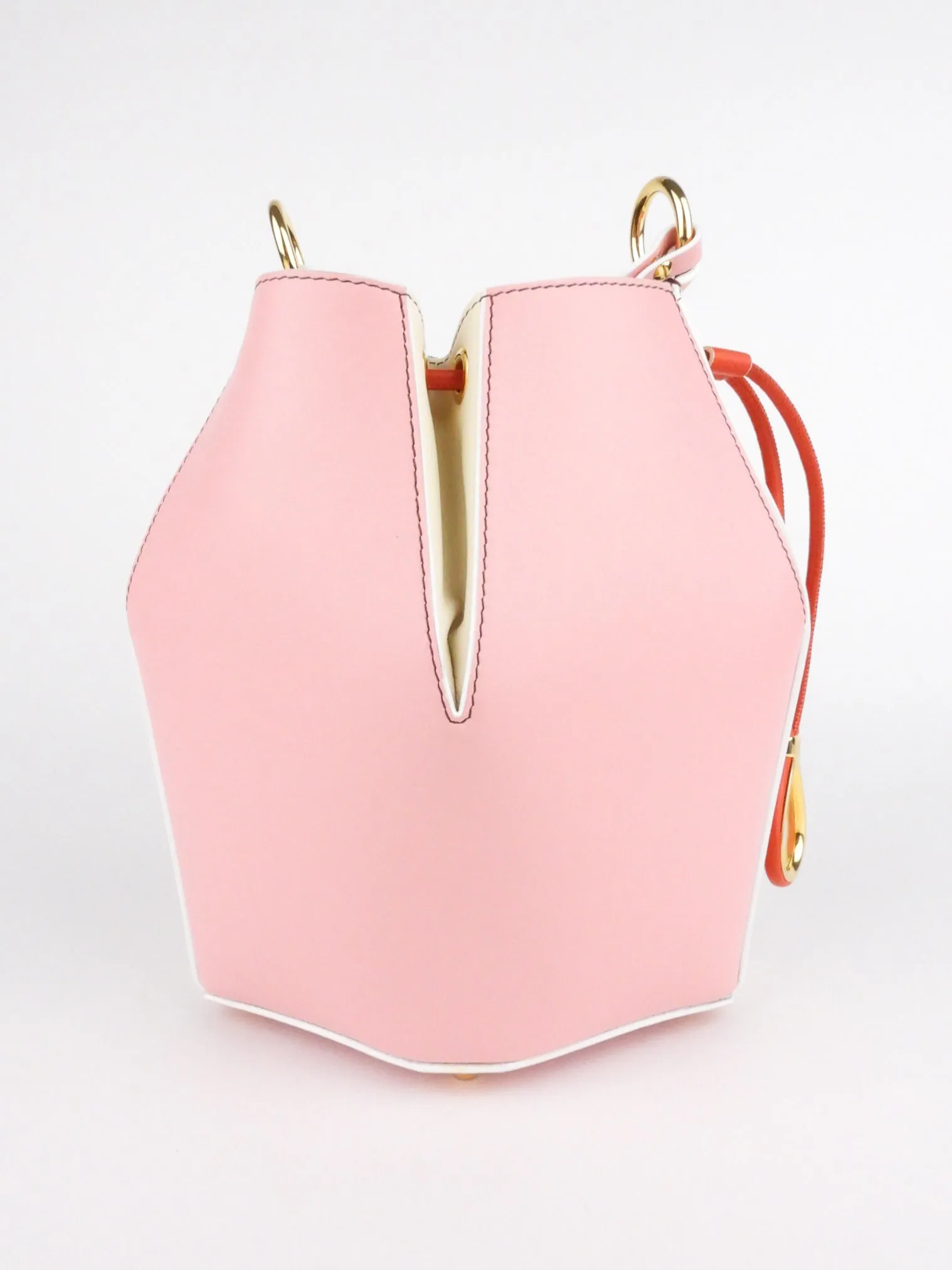 Alexander McQueen Pink Tricolor Leather Small Two Way Bucket Bag