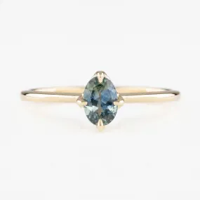 Alice Ring 6mm 0.60ct Blue Madagascar Sapphire, 14K Yellow Gold