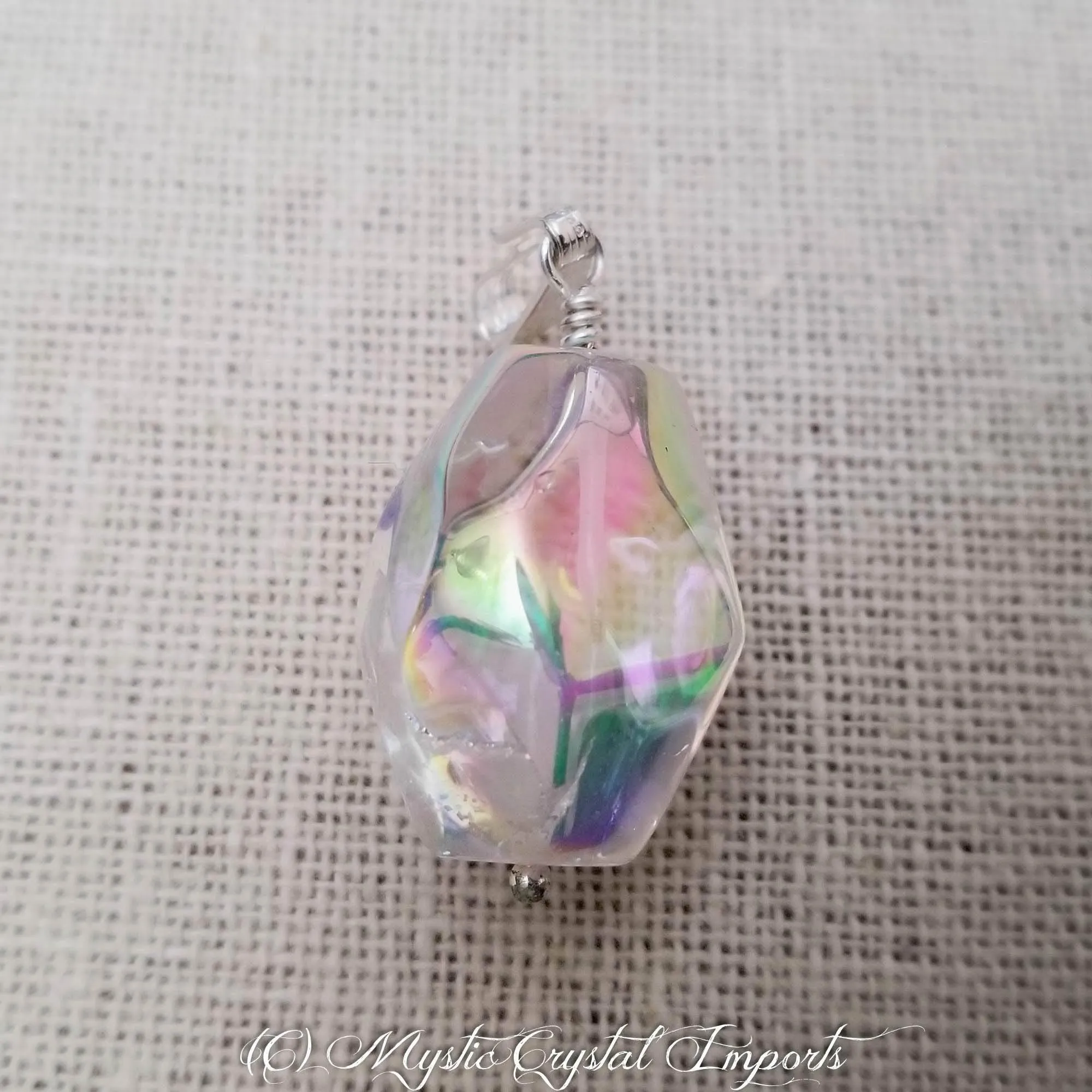 Angel Aura Quartz Crystal Pendant