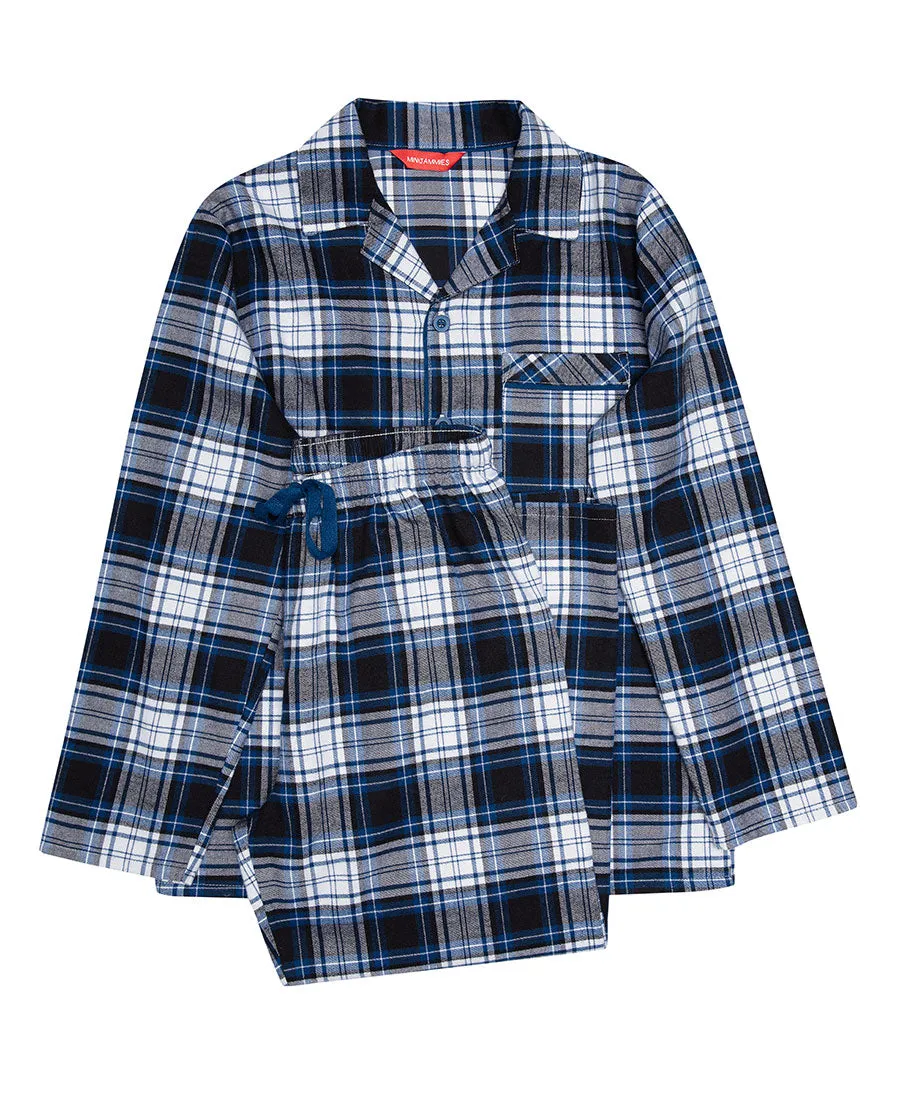 Apollo Blue Brushed Check Pyjama Set