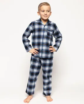 Apollo Blue Brushed Check Pyjama Set