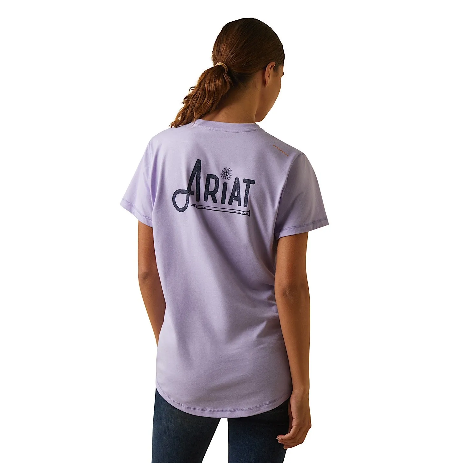 Ariat Women's Rebar Workman Graphic Ariat Logo T-Shirt Lavender