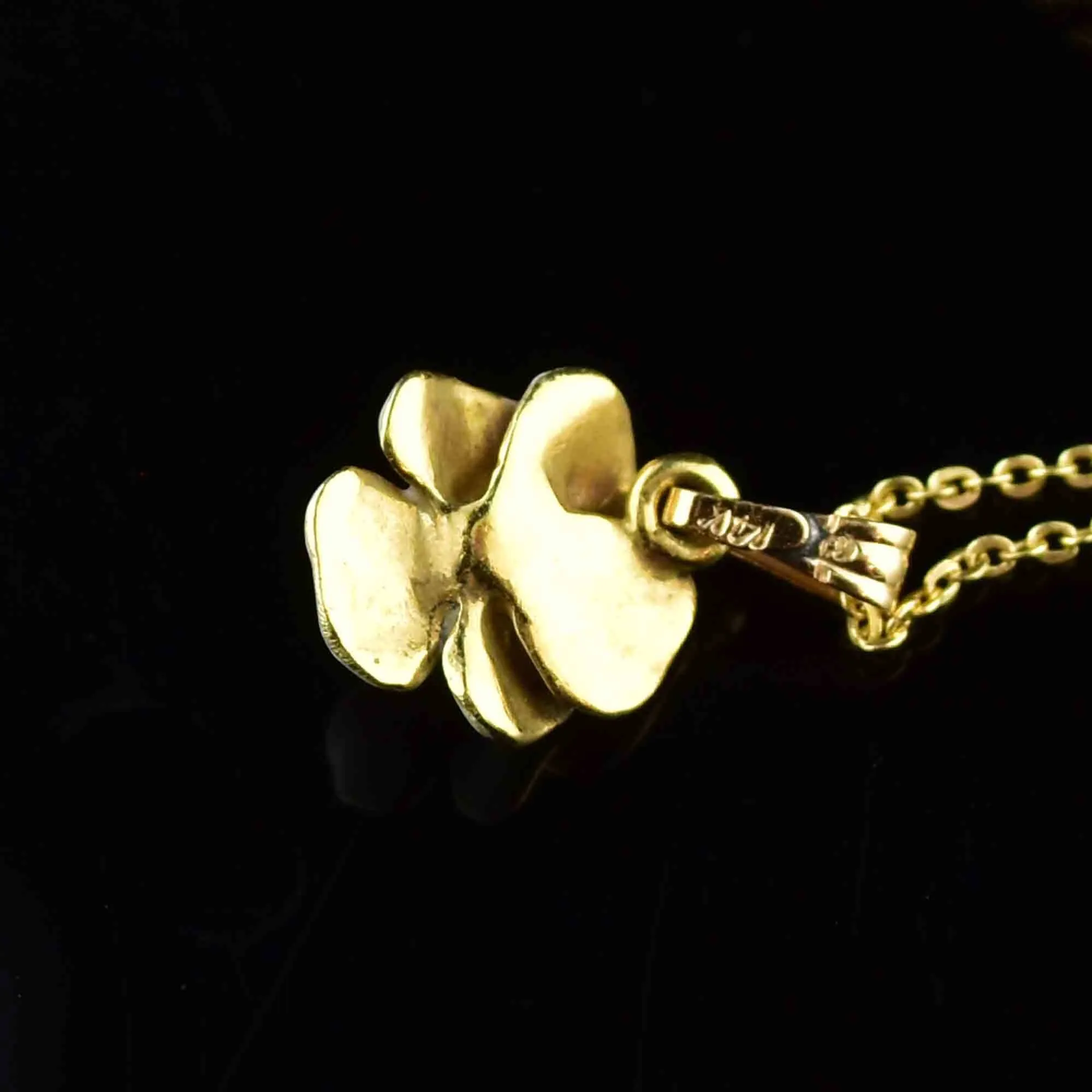 Art Nouveau 14K Gold Enamel Pearl Pansy Flower Necklace