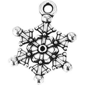 AVBeads Fall Seasonal Christmas Yule Holiday Snowflake Silver 20mm Metal Charms Pendants 2pcs