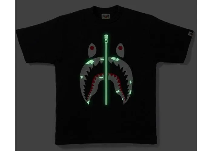 BAPE CITY CAMO SHARK TEE BLACK/WHITE