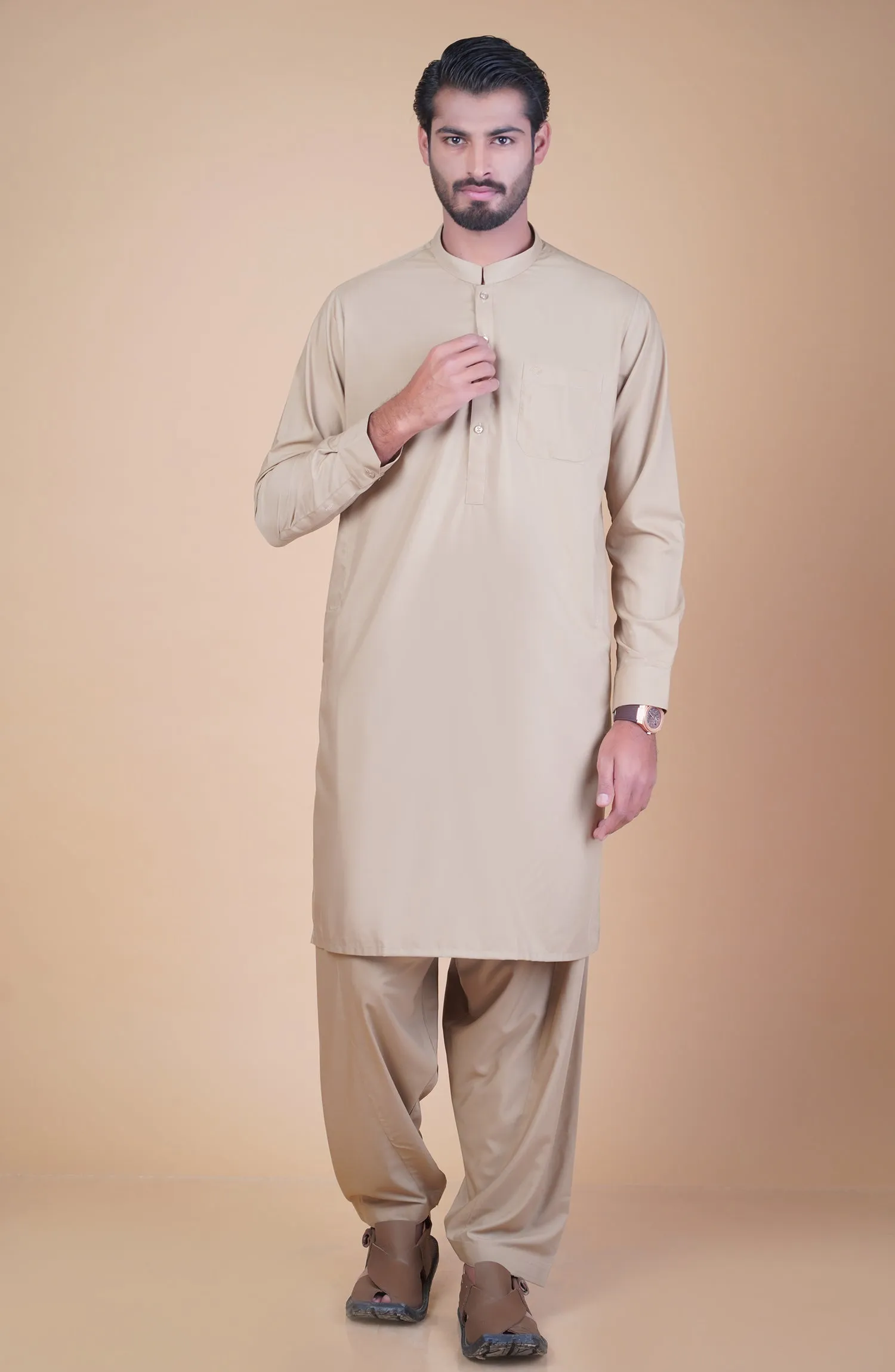 Basic Band Collar Shalwar Suit