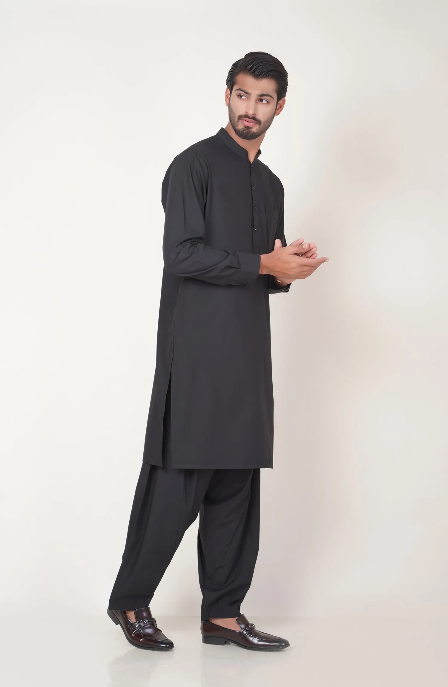 Basic Band Collar Shalwar Suit