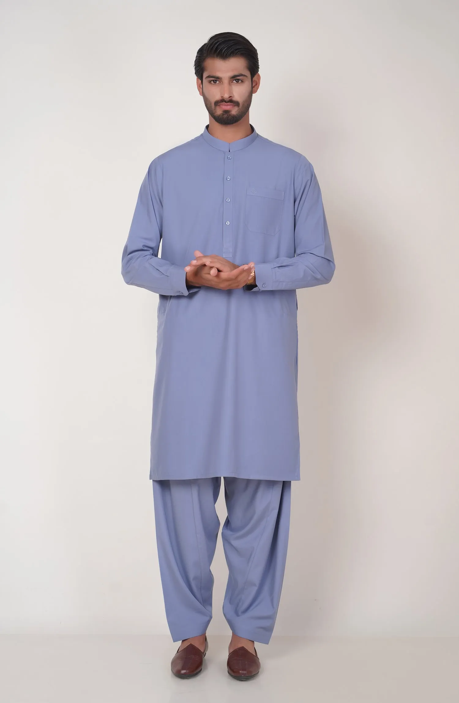 Basic Band Collar Shalwar Suit