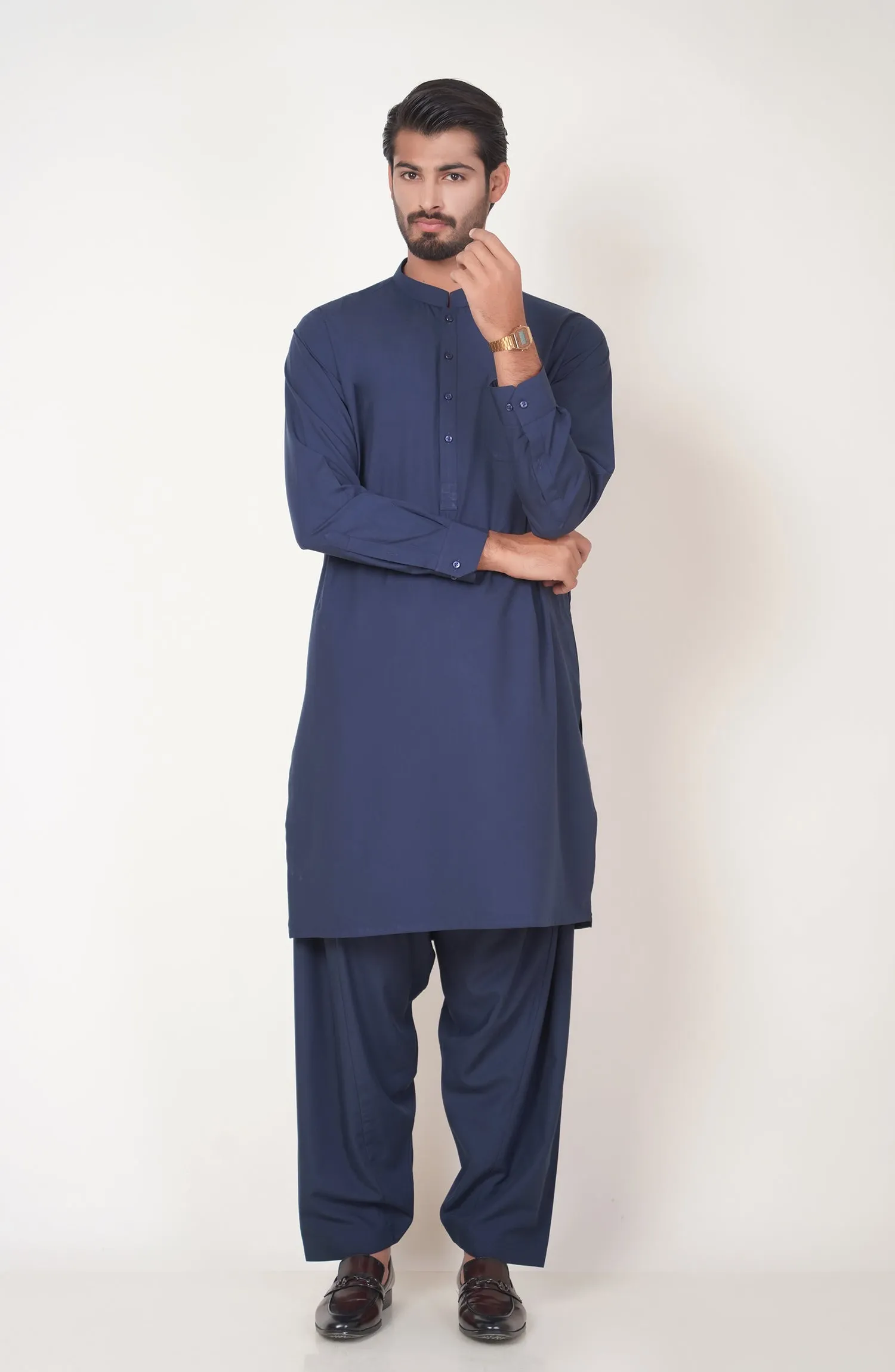 Basic Band Collar Shalwar Suit