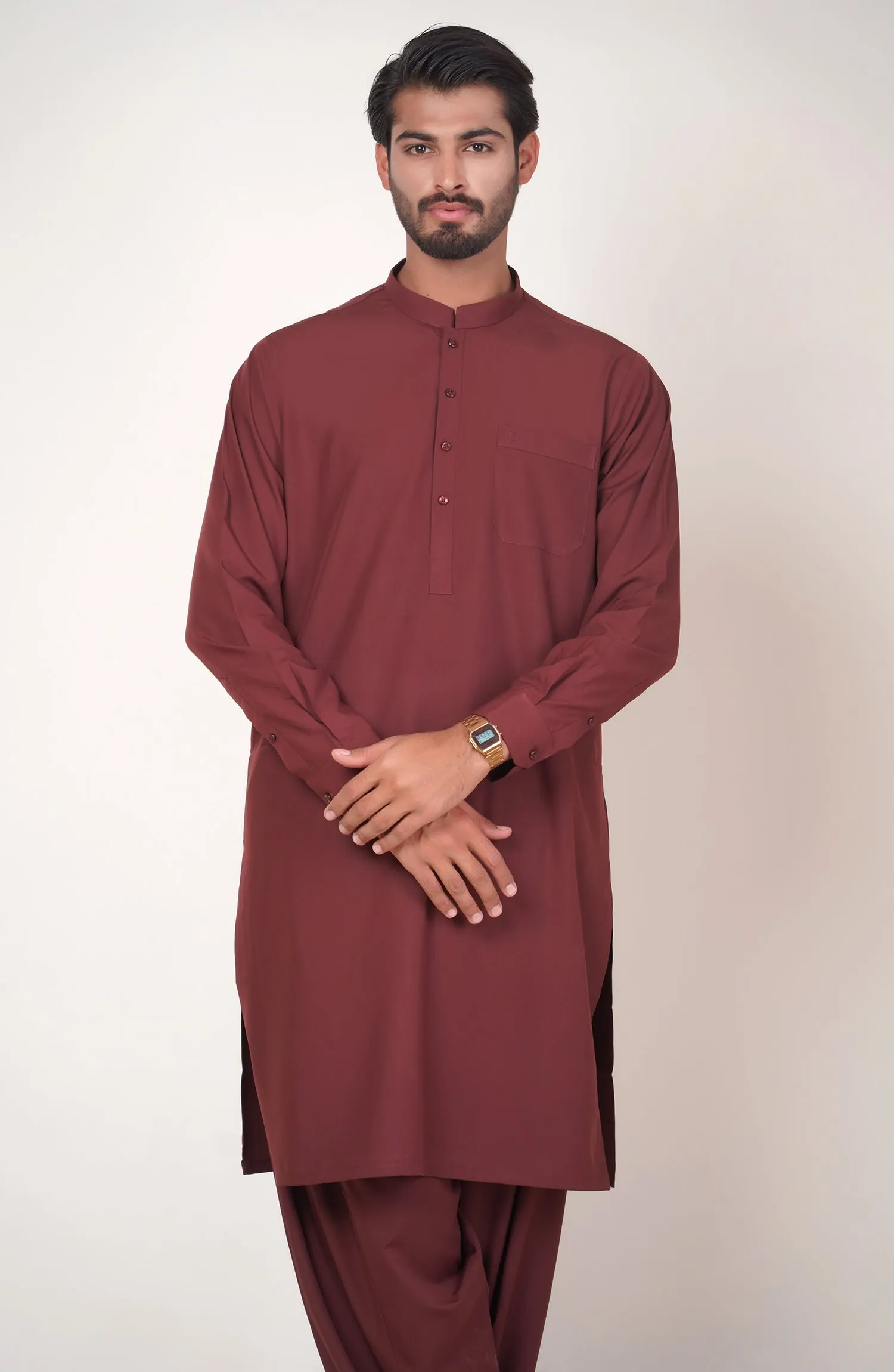 Basic Band Collar Shalwar Suit