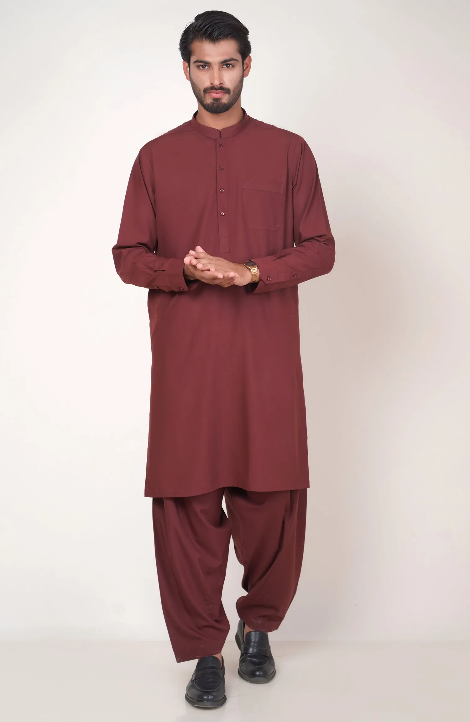 Basic Band Collar Shalwar Suit