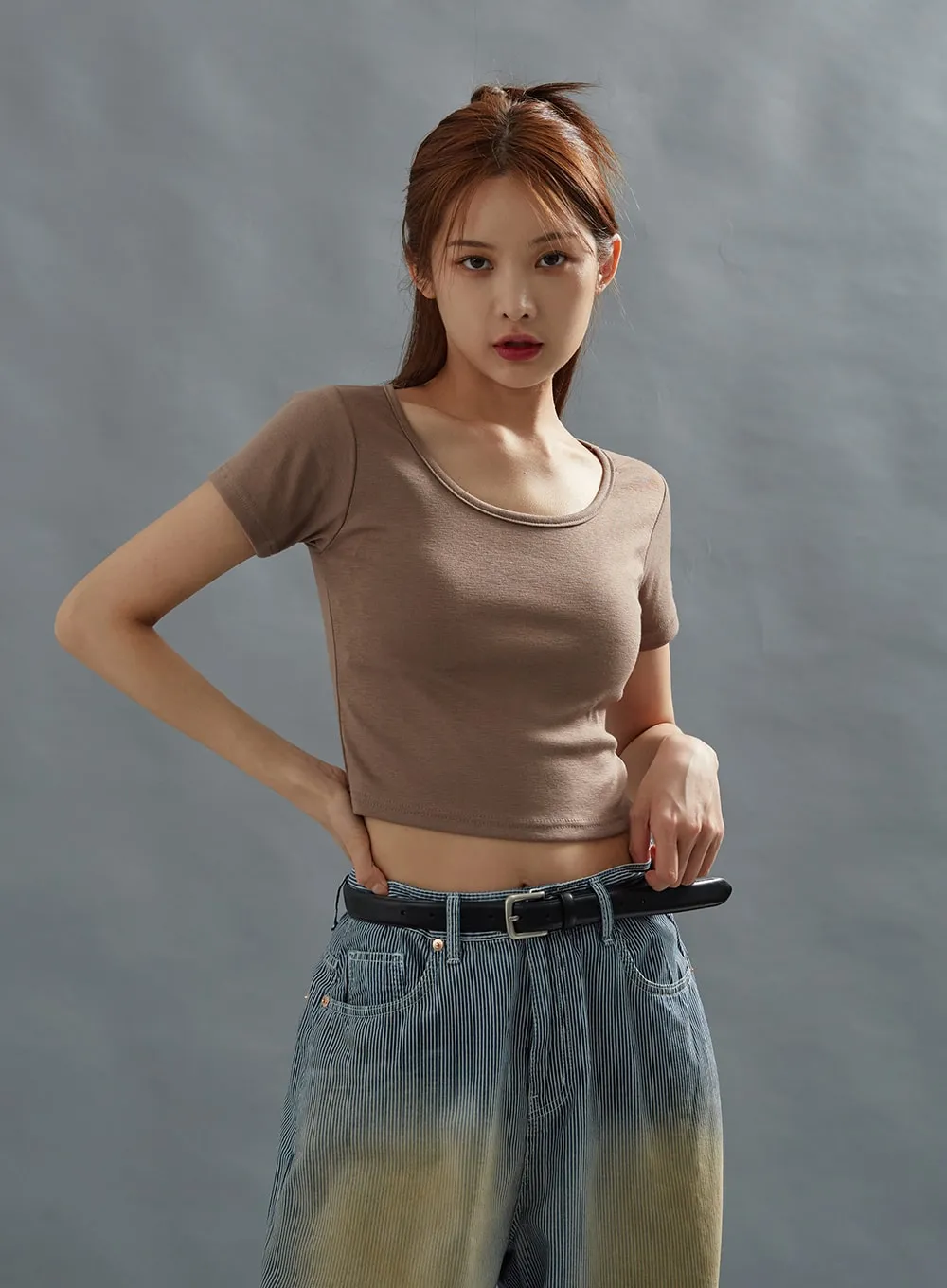 Basic Crop Top Short Sleeve T-Shirt CU28