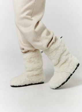 Basic Faux Fur Middle Boots CD322