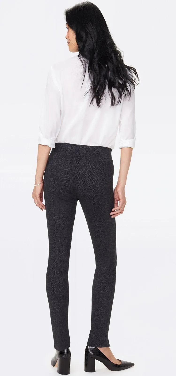 Basic Legging Jeans Zwart-Grijs Jersey | Herringbone Heights