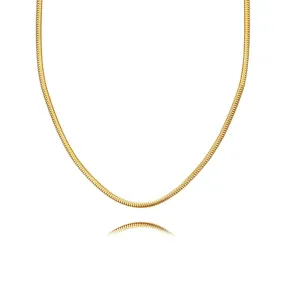 Basic Snake Flat Chain 3MM Titanium Neckbone Chain Necklace