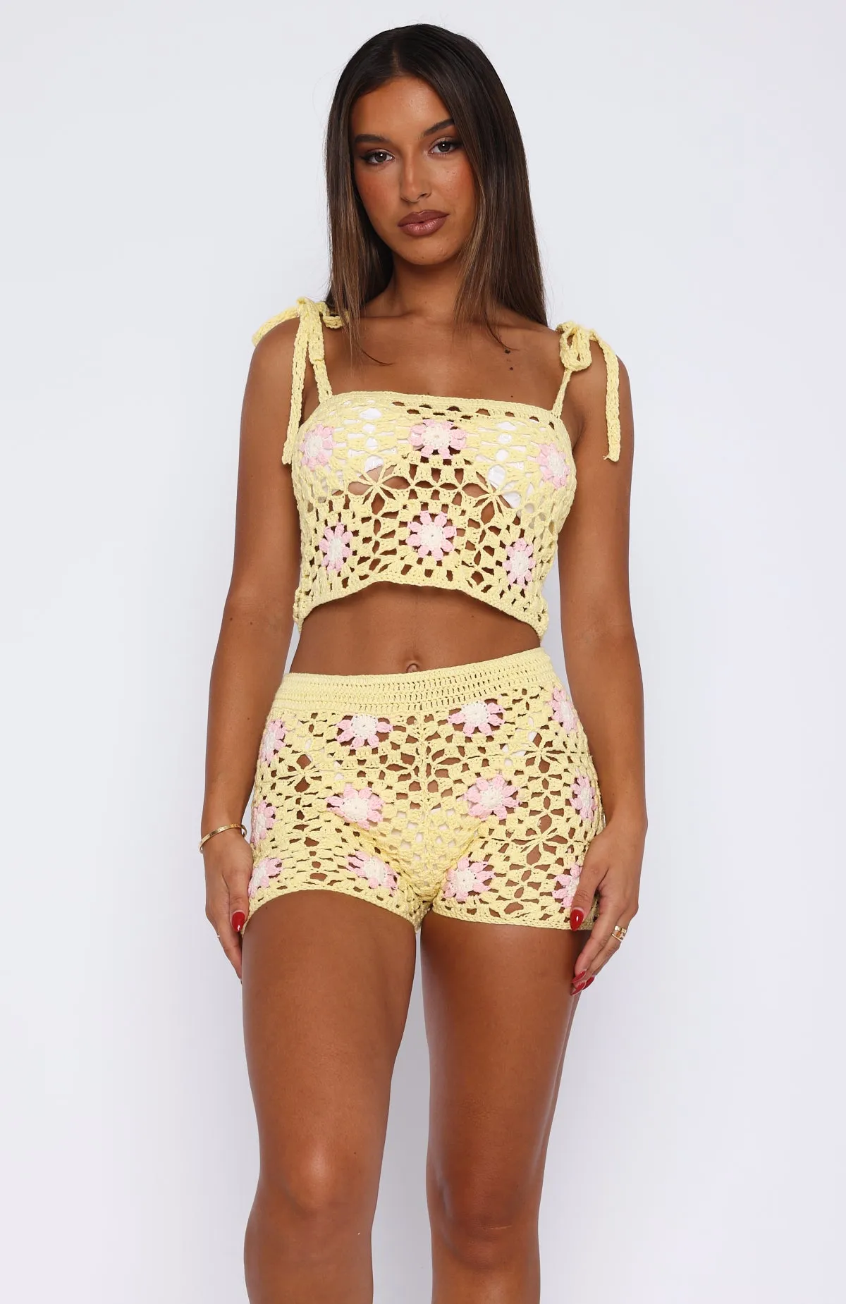 Be My Baby Crochet Crop Lemon